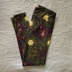 lularoe | black yellow & pink paisley TC leggings